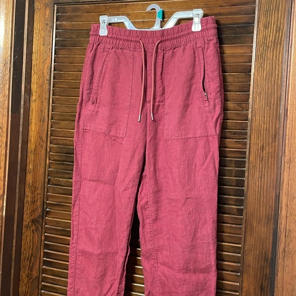 Athleta Coffeeberry Retreat Linen Drawstring Jogger Pant - Picture 4 of 8